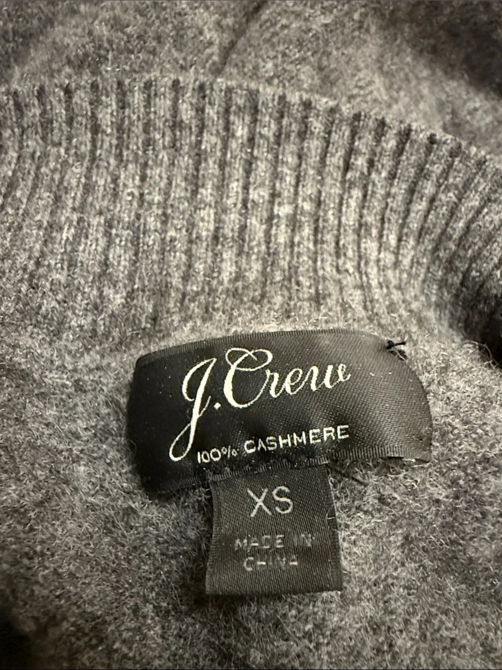 J.Crew 100% Cashmere Mock Neck Sweater Gray XS Soft Luxe Minimal